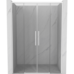 Mexen Rox porta doccia scorrevole 140 cm, trasparente, bianco - 8C2-140-002-20-00
