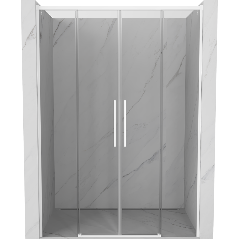 Mexen Rox porte doccia scorrevoli 150 cm, trasparente, bianco - 8C2-150-002-20-00