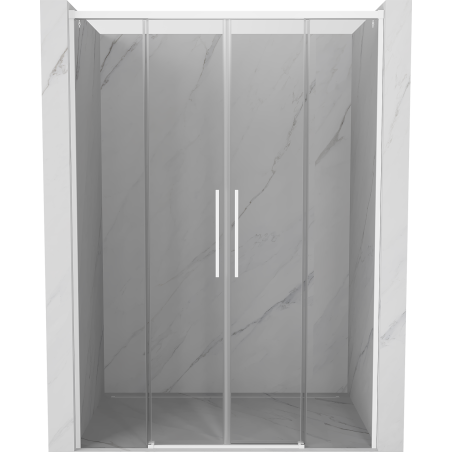 Mexen Rox Duo drzwi prysznicowe rozsuwane 150 cm, transparent, białe - 8C2-150-002-20-00