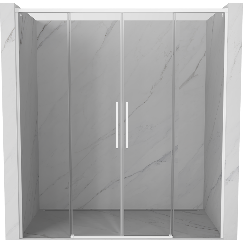Mexen Rox puertas de ducha correderas 180 cm, transparentes, blancas - 8C2-180-002-20-00
