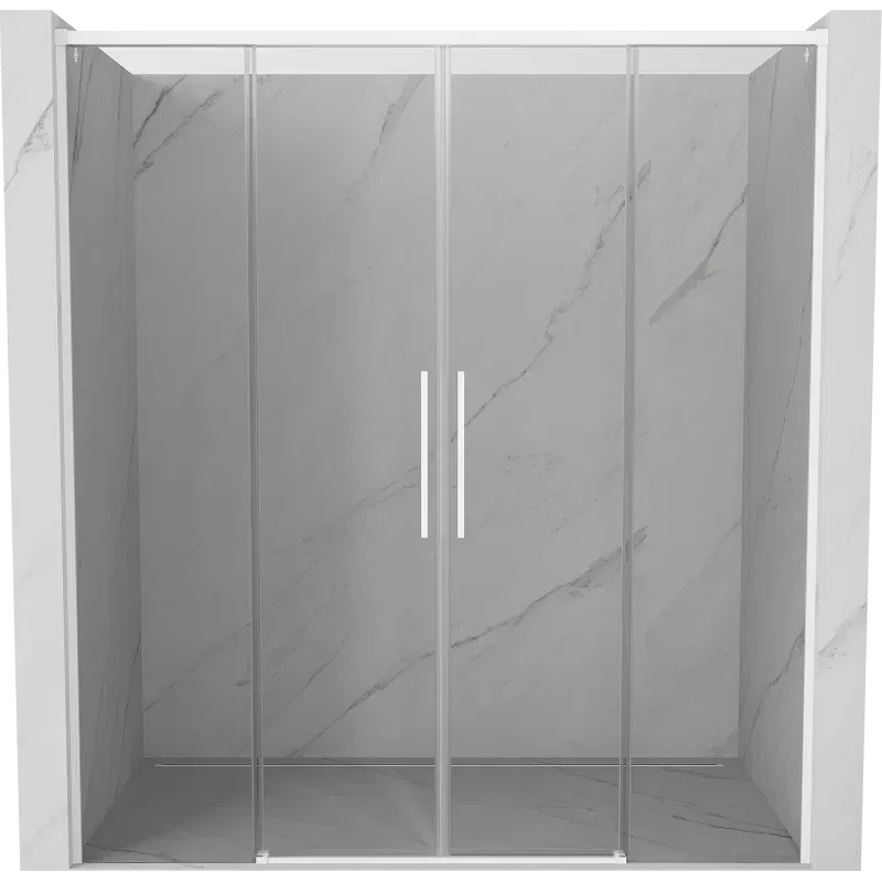 Mexen Rox Duo Duschschiebetüren 190 cm, transparent, weiß - 8C2-190-002-20-00