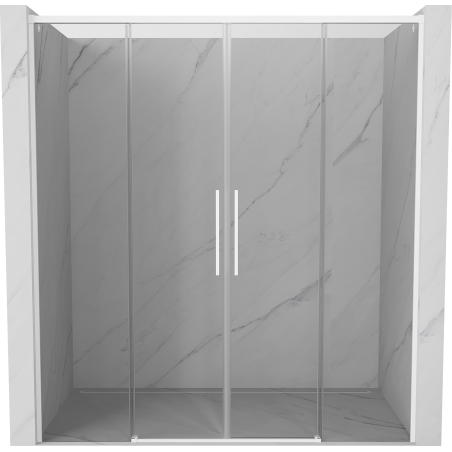 Mexen Rox Duo 200 cm Sliding Shower Door, Transparent, White - 8C2-200-002-20-00