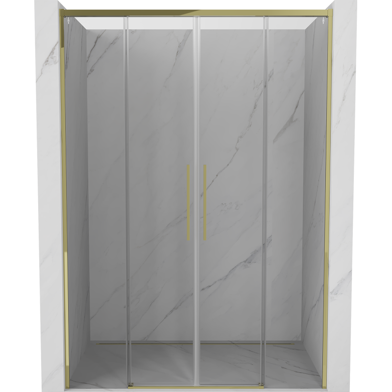 Mexen Rox Duo drzwi prysznicowe rozsuwane 140 cm, transparent, złote - 8C2-140-002-50-00