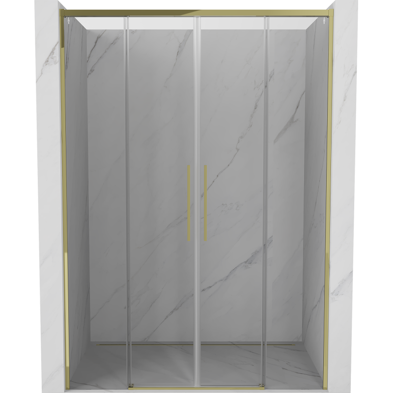 Mexen Rox puerta de ducha corredera 150 cm, transparente, dorada - 8C2-150-002-50-00