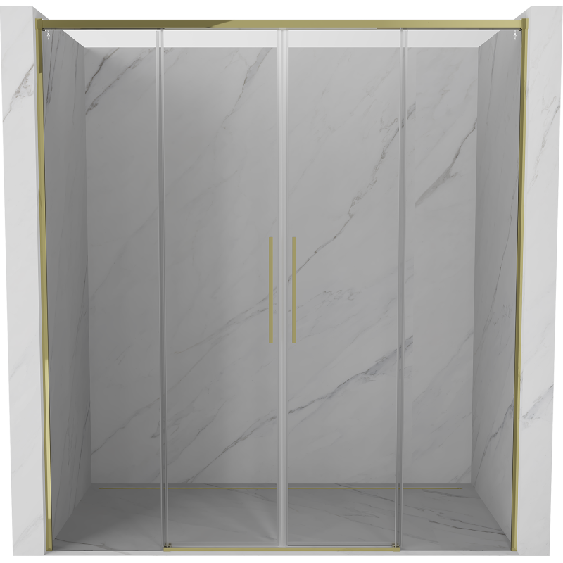 Mexen Rox Duo drzwi prysznicowe rozsuwane 170 cm, transparent, złote - 8C2-170-002-50-00