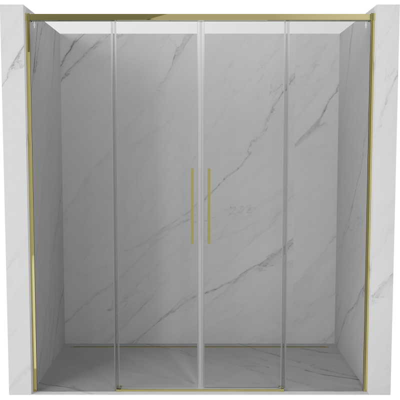 Mexen Rox Duo drzwi prysznicowe rozsuwane 190 cm, transparent, złote - 8C2-190-002-50-00