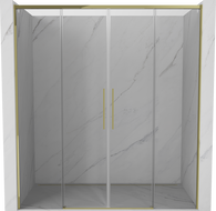 Mexen Rox Dvoje klizna tuš vrata 190 cm, prozirna, zlatna - 8C2-190-002-50-00