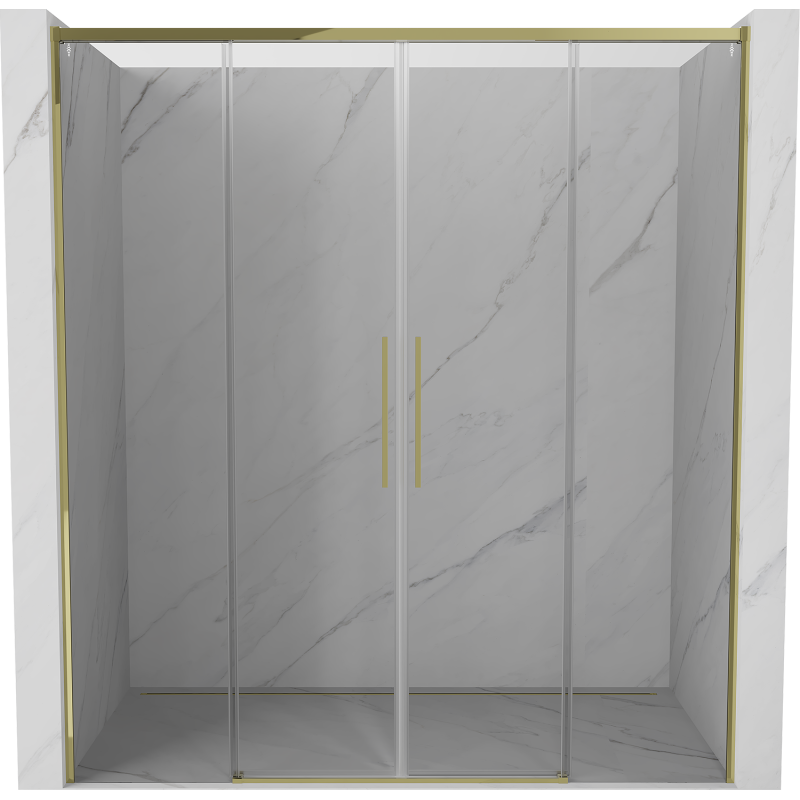 Mexen Rox puerta de ducha corredera 200 cm, transparente, dorado - 8C2-200-002-50-00