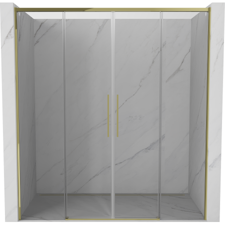 Mexen Rox Duo drzwi prysznicowe rozsuwane 200 cm, transparent, złote - 8C2-200-002-50-00