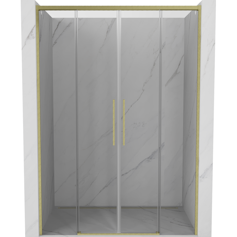Mexen Rox porte de douche coulissante 150 cm, transparent, or brossé - 8C2-150-002-55-00