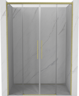 Mexen Rox Duo schuifdeuren voor douche 150 cm, transparant, goud geborsteld - 8C2-150-002-55-00