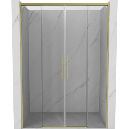 Mexen Rox Schiebetür für Dusche 160 cm, transparent, gebürstetes Gold - 8C2-160-002-55-00