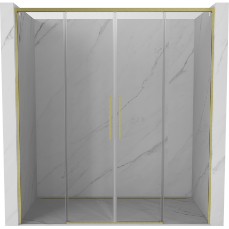 Mexen Rox Duo Sliding Shower Doors 190 cm, Transparent, Brushed Gold - 8C2-190-002-55-00