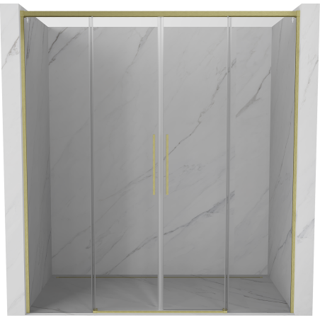 Mexen Rox schuifdouchedeur 200 cm, transparant, goud geborsteld - 8C2-200-002-55-00