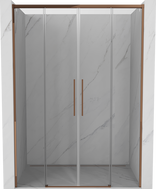 Mexen Rox Duo klizna tuš vrata 140 cm, prozirna, ružičasto zlato - 8C2-140-002-60-00