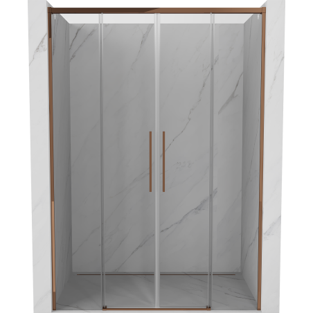 Mexen Rox sliding shower door 150 cm, transparent, rose gold - 8C2-140-002-60-00 - 8C2-150-002-60-00