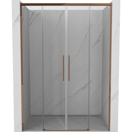 Mexen Rox Sliding Shower Door Duo 150 cm, Transparent, Rose Gold - 8C2-140-002-60-00 - 8C2-150-002-60-00