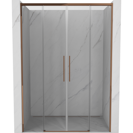 Mexen Rox Dual Sliding Shower Doors 160 cm, Transparent, Rose Gold - 8C2-160-002-60-00