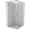 Mexen Rox Duo douchecabine schuifbaar 75 x 75 cm, transparant, geborsteld goud - 8C2D-075-075-55-00