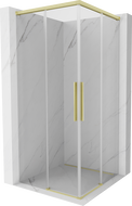 Mexen Rox Duo cabine de douche coulissante 75 x 75 cm, transparent, or brossé - 8C2D-075-075-55-00