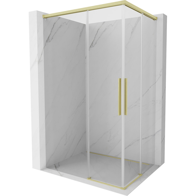 Mexen Rox Duo douchecabine schuifbaar 90 x 75 cm, transparant, goud geborsteld - 8C2D-090-075-55-00