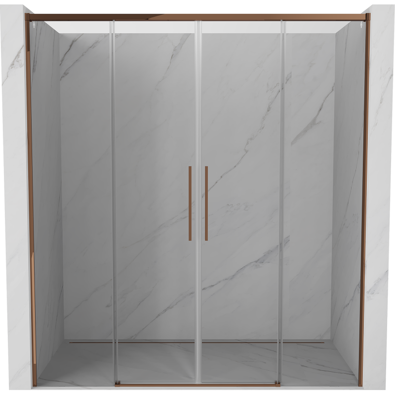 Mexen Rox schuifdouchedeur 200 cm, transparant, roze goud - 8C2-200-002-60-00