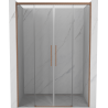 Mexen Rox Duo puerta de ducha corredera 160 cm, transparente, cobre cepillado - 8C2-160-002-65-00