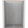 Mexen Rox Duo sliding shower doors 160 cm, transparent, brushed copper - 8C2-160-002-65-00