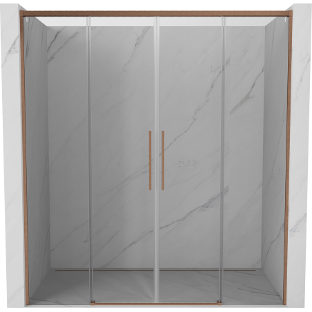 Mexen Rox Schiebetür Duschwand 170 cm, transparent, gebürstetes Kupfer - 8C2-170-002-65-00