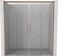 Mexen Rox Duo portas de duche de correr 180 cm, transparente, cobre escovado - 8C2-180-002-65-00