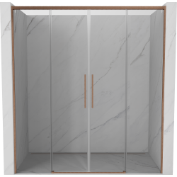 Mexen Rox porta doccia scorrevole 190 cm, trasparente, rame spazzolato - 8C2-190-002-65-00