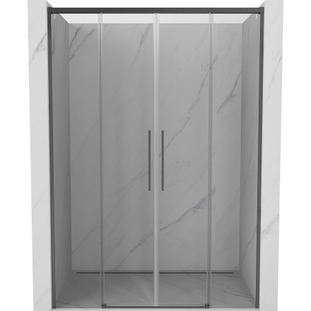 Mexen Rox Schiebetür-Duschwand 150 cm, transparent, gebürstetes Gun Gray - 8C2-150-002-66-00