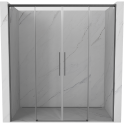 Mexen Rox porta de chuveiro deslizante 170 cm, transparente, cinza aço escovado - 8C2-170-002-66-00