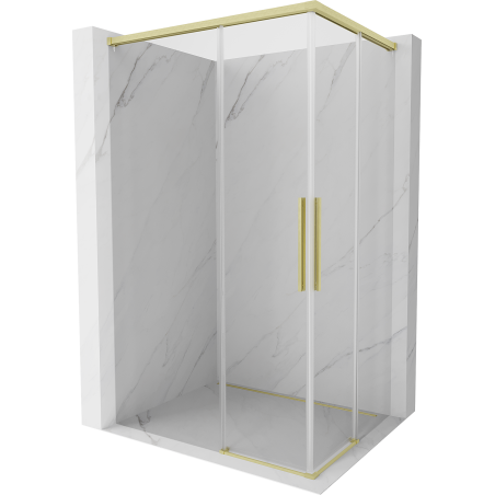 Mexen Rox Duo cabine de douche coulissante 110 x 75 cm, transparente, or brossé - 8C2D-110-075-55-00