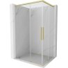 Mexen Rox Duo sliding shower cabin 110 x 75 cm, transparent, brushed gold - 8C2D-110-075-55-00