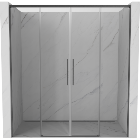 Mexen Rox Duo 190 cm Sliding Shower Doors, Transparent, Gun Gray Brushed - 8C2-190-002-66-00