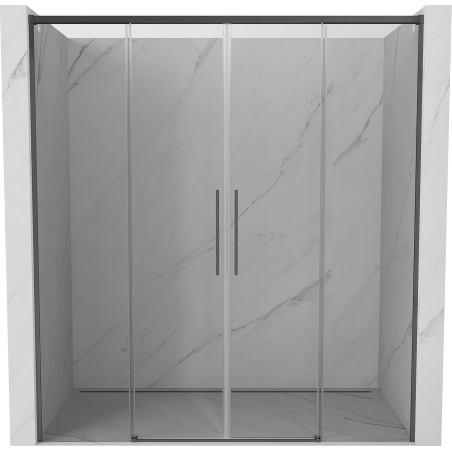 Mexen Rox Schiebetür-Duschwand 200 cm, transparent, gebürstetes Gewehrgrau - 8C2-200-002-66-00