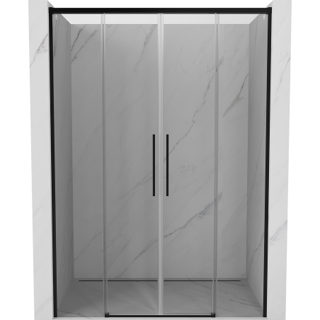 Mexen Rox Duo drzwi prysznicowe rozsuwane 150 cm, transparent, czarne - 8C2-150-002-70-00