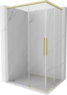 Mexen Rox Duo klizna tuš kabina 100 x 80 cm, prozirna, četkano zlatna - 8C2D-100-080-55-00