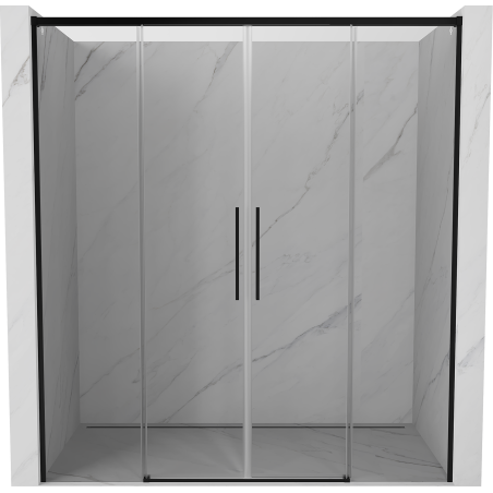 Mexen Rox Schiebetür-Duschwände 170 cm, transparent, schwarz - 8C2-170-002-70-00