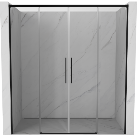 Mexen Rox Duo drzwi prysznicowe rozsuwane 190 cm, transparent, czarne - 8C2-190-002-70-00