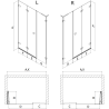 Mexen Lunar-F L Faltbare Duschabtrennung rechts 150 cm, transparent, gebürstetes Gold - 836SL-150-050-55-00-P