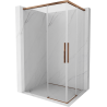 Mexen Rox Duo cabine de douche coulissante 95 x 80 cm, transparent, or rose - 8C2D-095-080-60-00