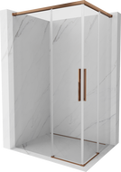 Mexen Rox Duo cabina de duche deslizante 110 x 80 cm, transparente, ouro rosa - 8C2D-110-080-60-00