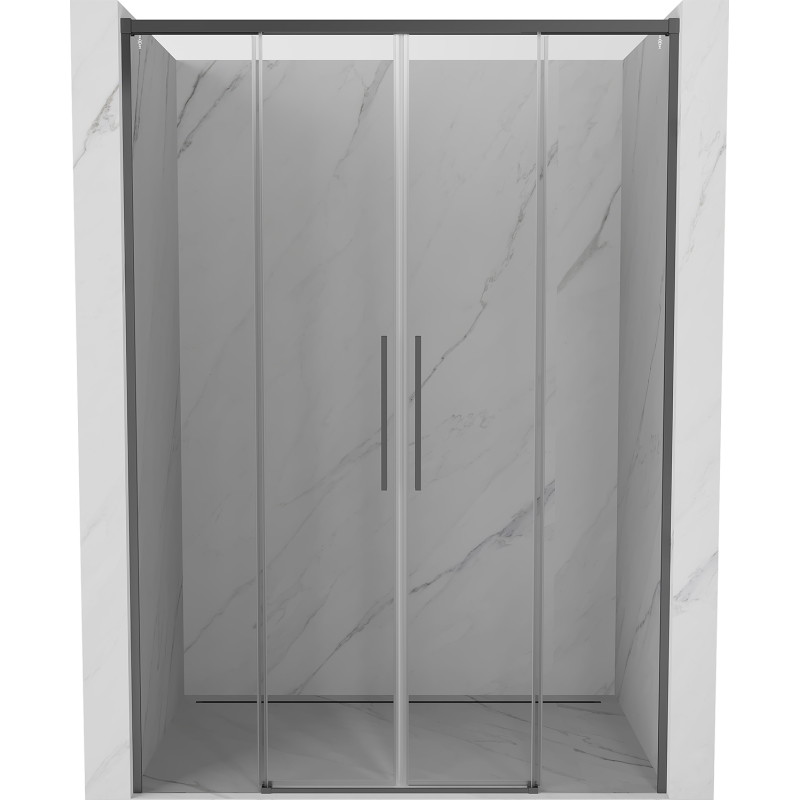 Mexen Rox Duo lükand dušiuksed 150 cm, läbipaistev, püssimetall - 8C2-150-002-95-00