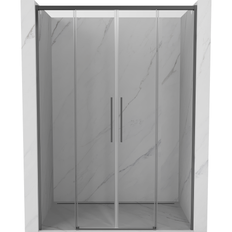 Mexen Rox Duo drzwi prysznicowe rozsuwane 160 cm, transparent, gun metal - 8C2-160-002-95-00