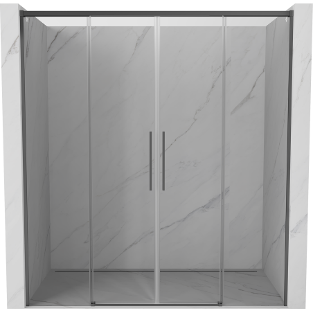 Mexen Rox Duo portas de duche de correr 190 cm, transparente, metal gun - 8C2-190-002-95-00