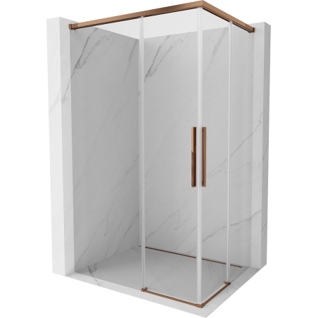 Mexen Rox Duo sliding shower enclosure 90 x 85 cm, transparent, rose gold - 8C2D-090-085-60-00