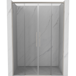 Mexen Rox Duschschiebetüren 150 cm, transparent, gebürstetes Nickel - 8C2-150-002-97-00