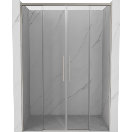 Mexen Rox Duo sliding shower doors 150 cm, transparent, brushed nickel - 8C2-150-002-97-00